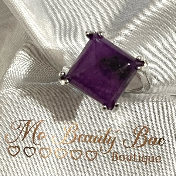 MoBeautyBae Jewelry - Silver and Purple Gemstone Ring by